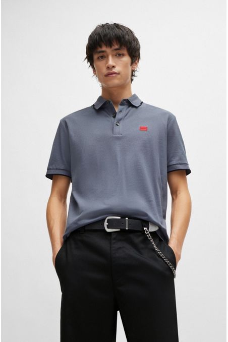 POLO SLIM FIT DE PIQUÉ DE ALGODÓN CON ETIQUETA CON LOGO HOMBRE