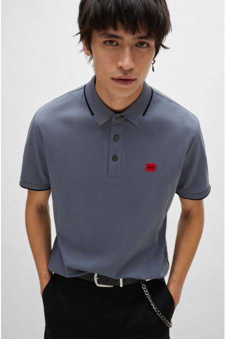 POLO SLIM FIT DE PIQUÉ DE ALGODÓN CON ETIQUETA CON LOGO HOMBRE