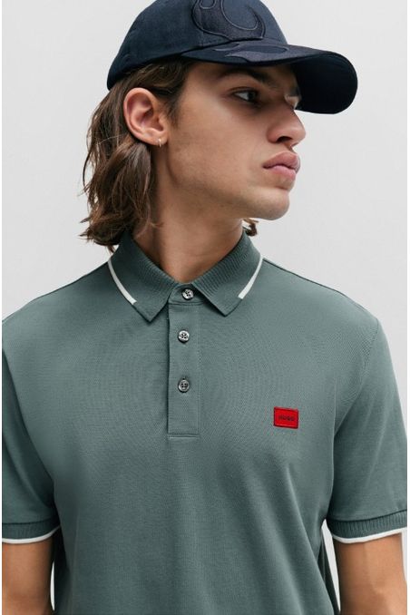 POLO SLIM FIT DE PIQUÉ DE ALGODÓN CON ETIQUETA CON LOGO HOMBRE