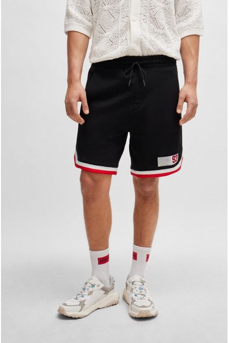 SHORTS RELAXED FIT DE FELPA DE RIZO DE ALGODÓN CON LOGO HOMBRE