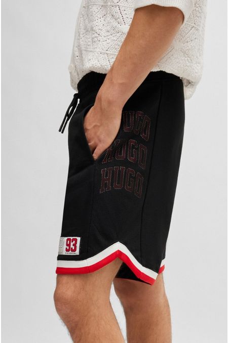 SHORTS RELAXED FIT DE FELPA DE RIZO DE ALGODÓN CON LOGO HOMBRE