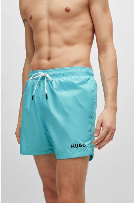 TRAJE DE BAÑO TIPO SHORTS CON FORRO INTEGRAL Y LOGO ESTAMPADO HOMBRE