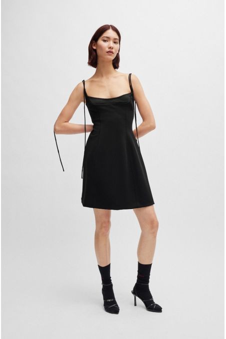VESTIDO MINI REGULAR FIT CON TIRANTES FINOS Y CREMALLERA MUJER