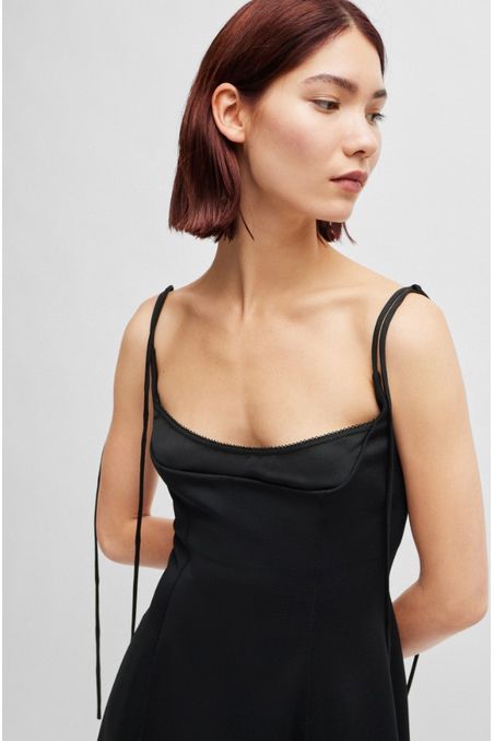 VESTIDO MINI REGULAR FIT CON TIRANTES FINOS Y CREMALLERA MUJER