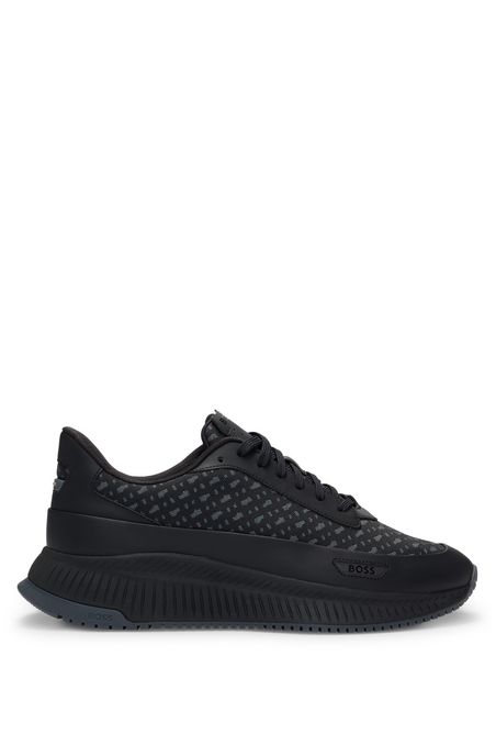 ZAPATILLAS DE JACQUARD CON MONOGRAMAS Y PIEL SINTÉTICA HOMBRE