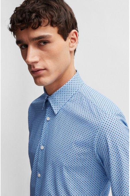 CAMISA SLIM FIT EN PUNTO TÉCNICO ELÁSTICO ESTAMPADO HOMBRE