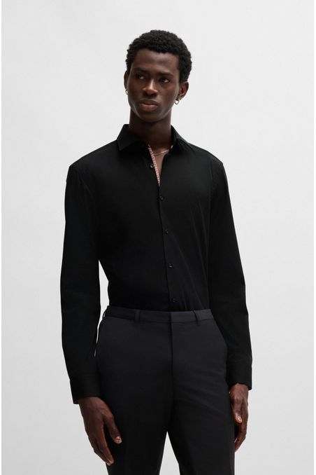 CAMISA SLIM FIT EN POPELÍN DE ALGODÓN DE PLANCHADO FÁCIL HOMBRE