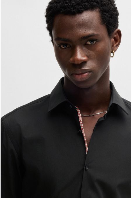 CAMISA SLIM FIT EN POPELÍN DE ALGODÓN DE PLANCHADO FÁCIL HOMBRE