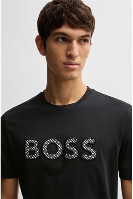 POLERA REGULAR FIT DE ALGODÓN CON LOGO ESTAMPADO HOMBRE