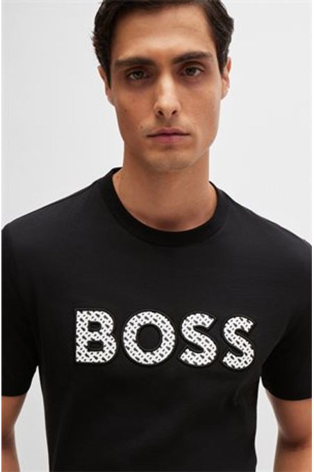 POLERA REGULAR FIT DE ALGODÓN CON LOGO ESTAMPADO HOMBRE