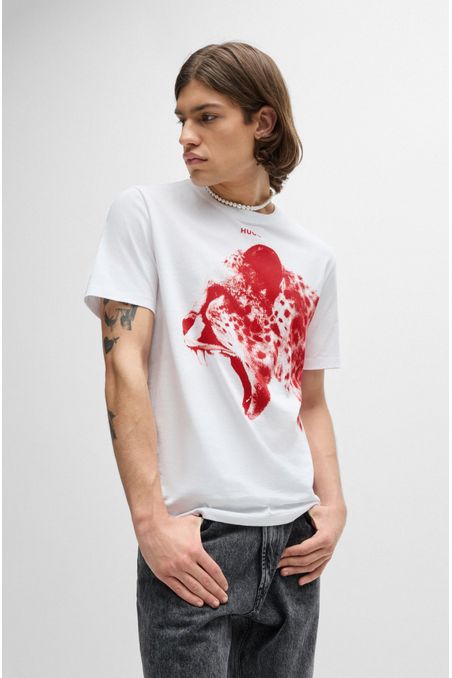 POLERA REGULAR FIT DE PUNTO DE ALGODÓN CON ESTAMPADO HOMBRE