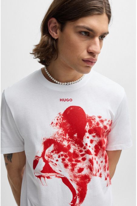 POLERA REGULAR FIT DE PUNTO DE ALGODÓN CON ESTAMPADO HOMBRE