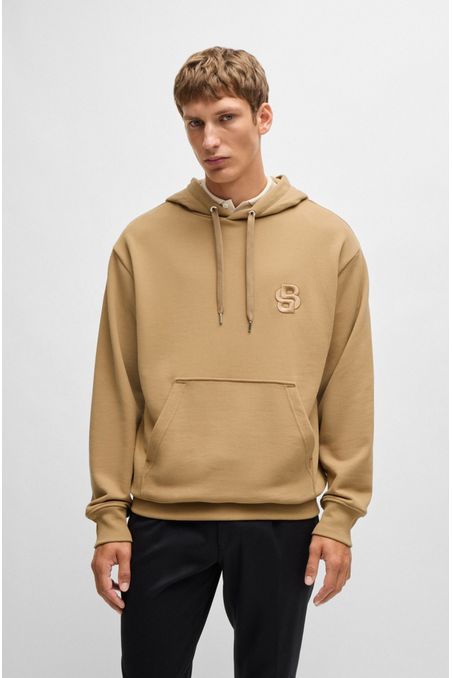 POLERÓN CON CAPUCHA OVERSIZE FIT EN ALGODÓN CON MONOGRAMA DOUBLE B HOMBRE