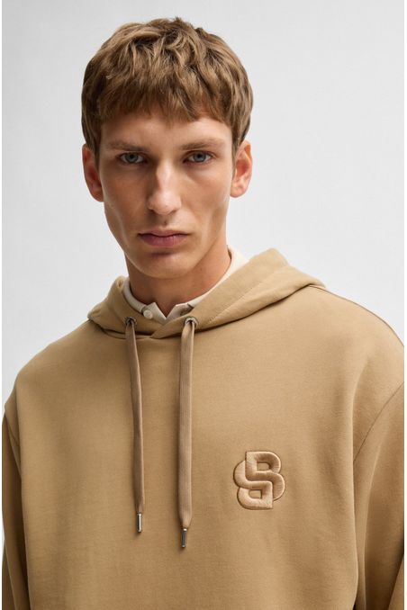 POLERÓN CON CAPUCHA OVERSIZE FIT EN ALGODÓN CON MONOGRAMA DOUBLE B HOMBRE