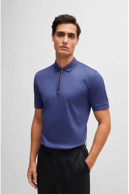 POLO SLIM FIT DE ALGODÓN MERCERIZADO CON TAPETA DE CREMALLERA HOMBRE