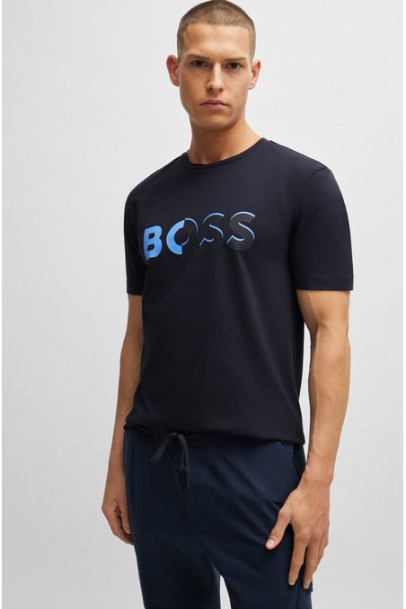 PAQUETE DE DOS POLERAS REGULAR FIT DE ALGODÓN ELÁSTICO CON LOGO DE DISEÑO HOMBRE