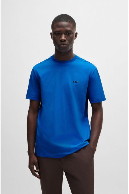 POLERA REGULAR FIT DE ALGODÓN ELÁSTICO CON LOGO EN CONTRASTE HOMBRE