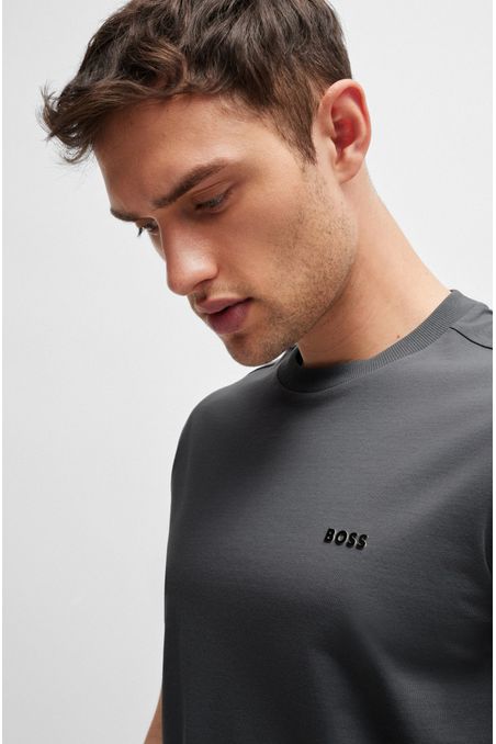 POLERA REGULAR FIT DE ALGODÓN ELÁSTICO CON LOGO EN CONTRASTE HOMBRE