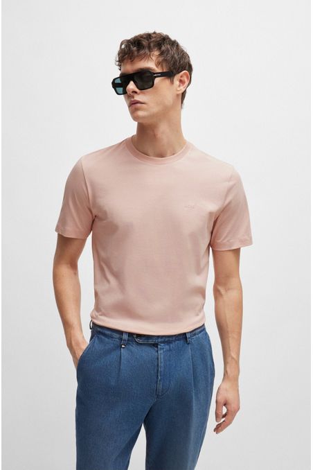 POLERA REGULAR FIT DE PUNTO DE ALGODÓN CON LOGO ESTAMPADO HOMBRE