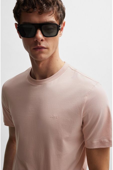 POLERA REGULAR FIT DE PUNTO DE ALGODÓN CON LOGO ESTAMPADO HOMBRE