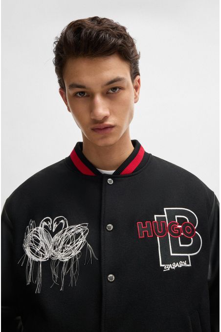 PARKA BOMBER RELAXED FIT HUGO X LES BENJAMINS CON GRÁFICOS ESPECIALES HOMBRE