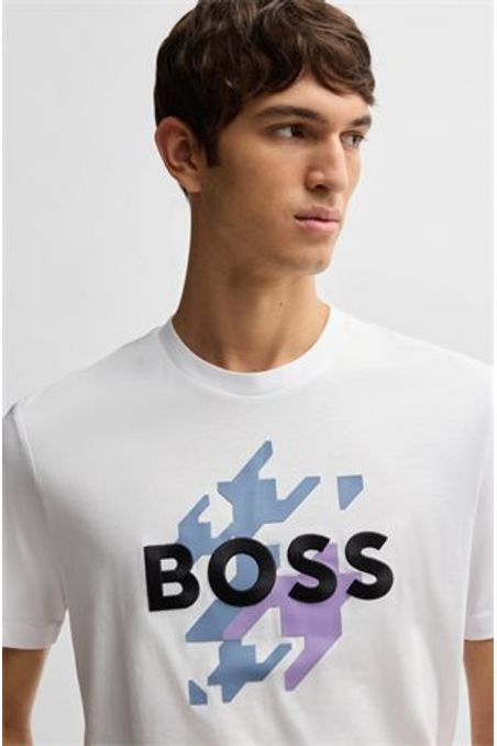 POLERA REGULAR FIT DE ALGODÓN CON LOGO ESTAMPADO HOMBRE