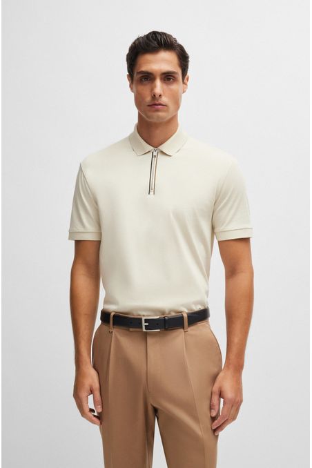 POLO SLIM FIT DE ALGODÓN MERCERIZADO CON TAPETA DE CREMALLERA HOMBRE