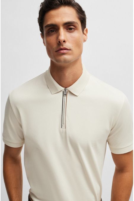 POLO SLIM FIT DE ALGODÓN MERCERIZADO CON TAPETA DE CREMALLERA HOMBRE
