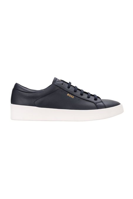 ZAPATILLA CASUAL BAJA CON PARTE SUPERIOR DE CUERO LISO HOMBRE
