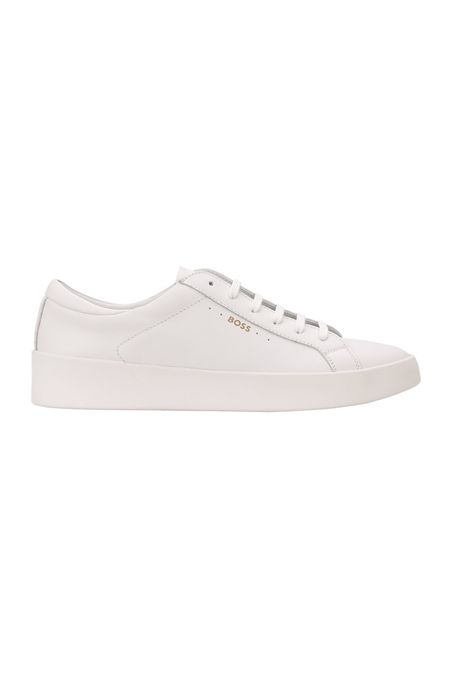 ZAPATILLA CASUAL BAJA CON PARTE SUPERIOR DE CUERO LISO HOMBRE