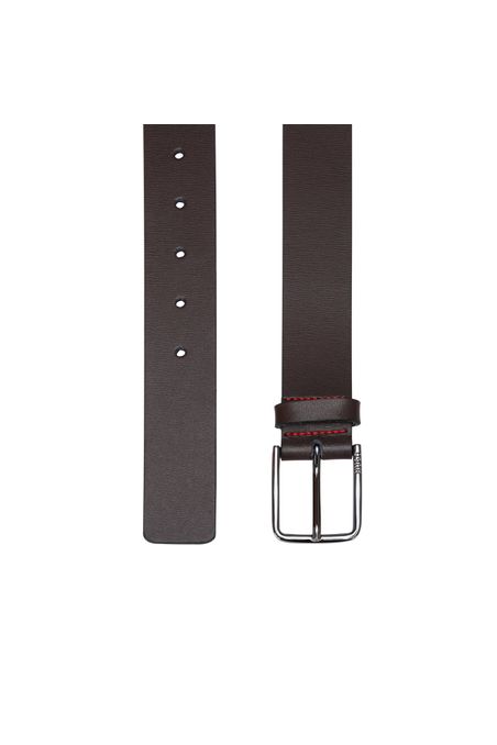 CINTURÓN FORMAL DE PIEL GRANULADA CON HEBILLA CON LOGO HOMBRE