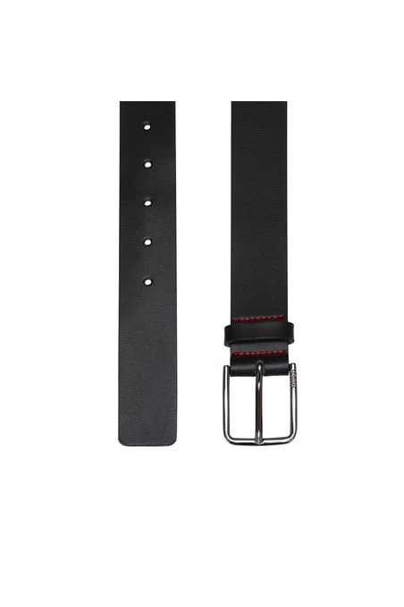 CINTURÓN FORMAL DE PIEL GRANULADA CON HEBILLA CON LOGO HOMBRE