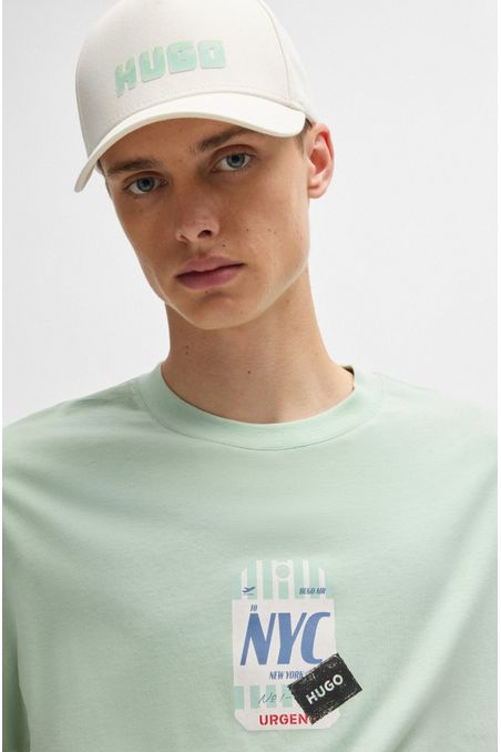GORRA DE SARGA DE ALGODÓN CON LOGO HOMBRE