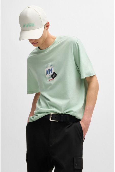 GORRA DE SARGA DE ALGODÓN CON LOGO HOMBRE