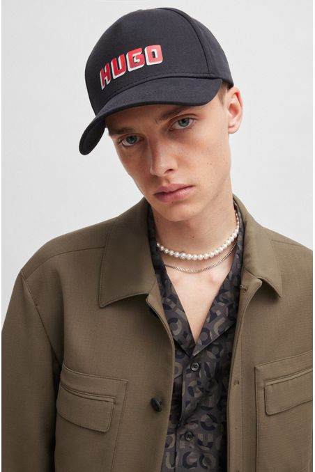 GORRA DE SARGA DE ALGODÓN CON LOGO HOMBRE