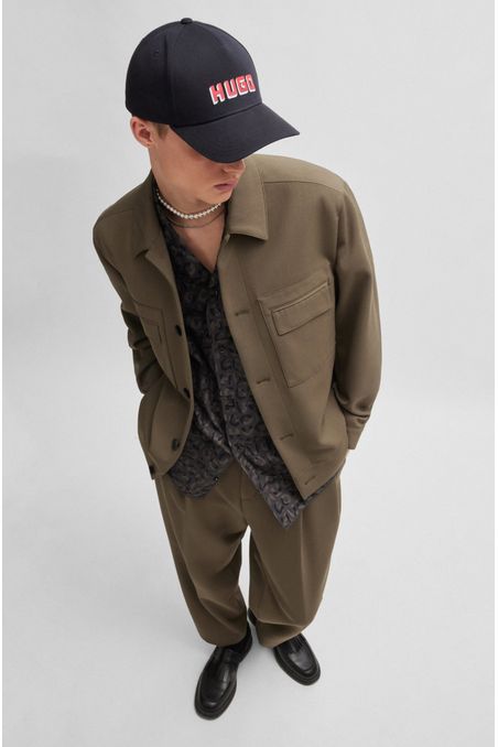 GORRA DE SARGA DE ALGODÓN CON LOGO HOMBRE