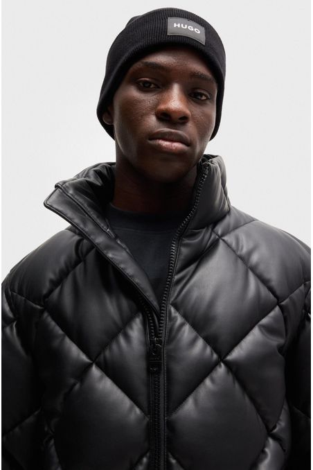 GORRO DE PUNTO DE ALGODÓN CON ETIQUETA CON LOGO HOMBRE