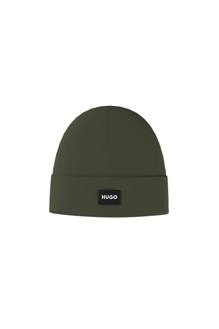 GORRO DE PUNTO DE ALGODÓN CON ETIQUETA CON LOGO HOMBRE