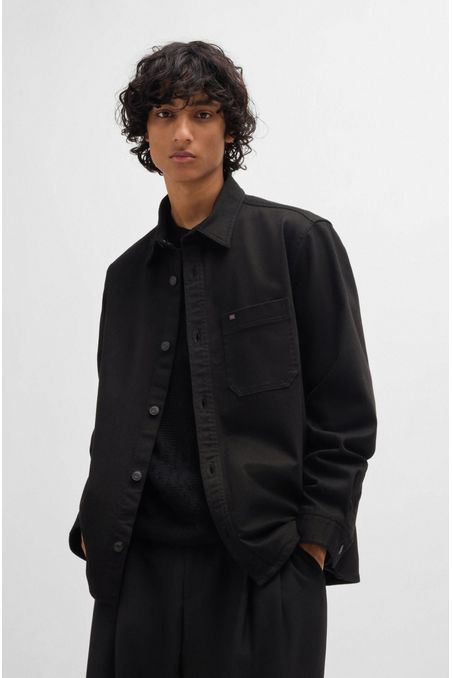 CAMISA OVERSIZED FIT EN DENIM ELÁSTICO HOMBRE