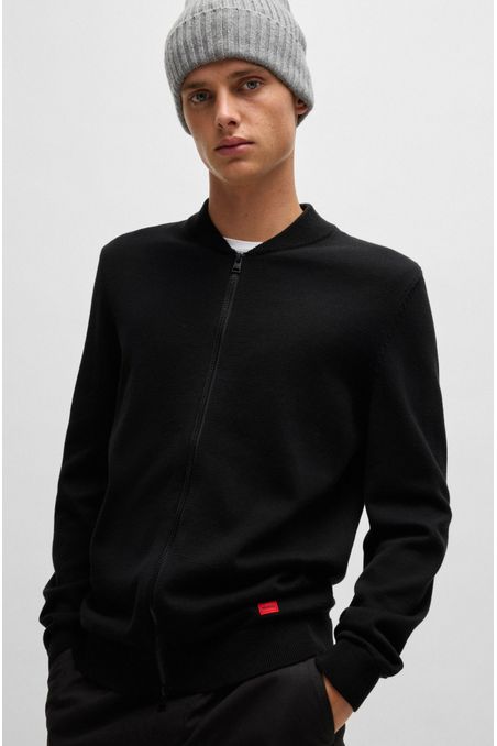 PARKA ESTILO BOMBER DE PUNTO DE ALGODÓN CON LOGO