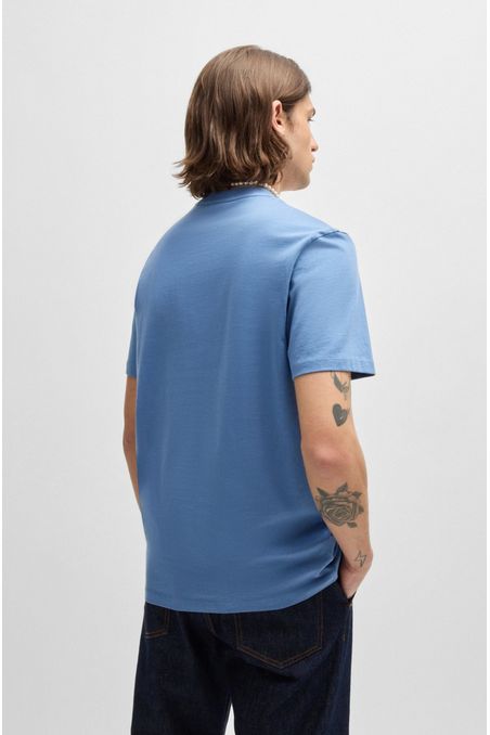 POLERA REGULAR FIT DE PUNTO DE ALGODÓN CON LOGO ESTAMPADO HOMBRE
