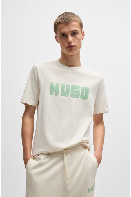 POLERA REGULAR FIT DE PUNTO DE ALGODÓN CON LOGO ESTAMPADO HOMBRE