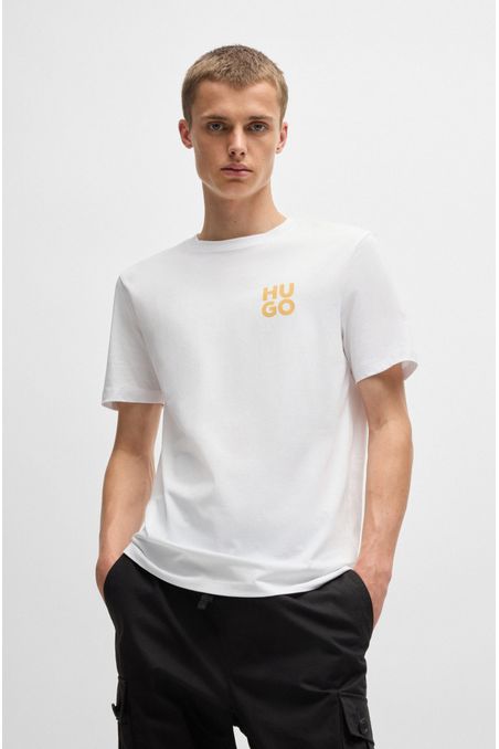 POLERA REGULAR FIT DE PUNTO DE ALGODÓN CON LOGO ESTAMPADO HOMBRE