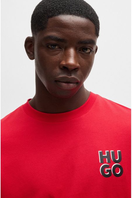 POLERA REGULAR FIT DE PUNTO DE ALGODÓN CON LOGO ESTAMPADO HOMBRE