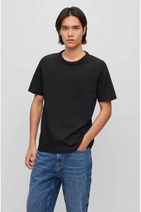 POLERA REGULAR FIT EN ALGODÓN CON LOGO EN CONTRASTE HOMBRE