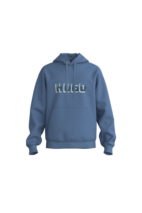 POLERÓN CON CAPUCHA RELAXED FIT EN ALGODÓN CON LOGO ESTAMPADO