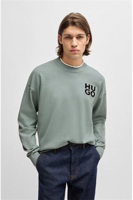 POLERÓN RELAXED FIT DE ALGODÓN CON LOGO HOMBRE
