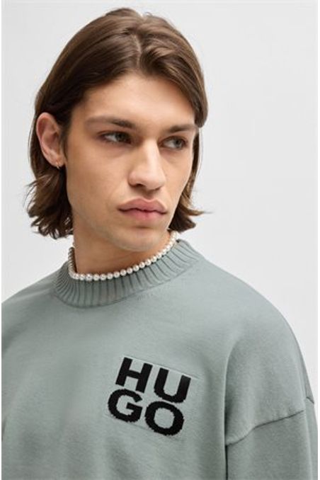 POLERÓN RELAXED FIT DE ALGODÓN CON LOGO HOMBRE