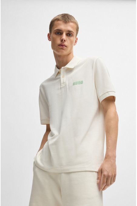 POLO DE PIQUÉ DE ALGODÓN CON LOGO ESTAMPADO HOMBRE