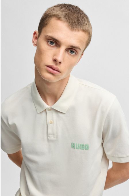 POLO DE PIQUÉ DE ALGODÓN CON LOGO ESTAMPADO HOMBRE